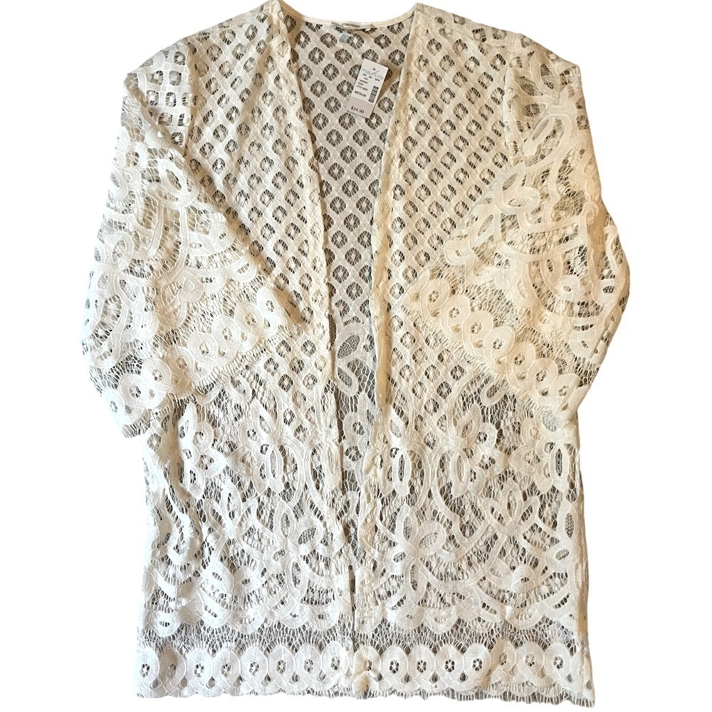 NWT Maurice's Lace Cardigan Kimono Wrap Top Size M